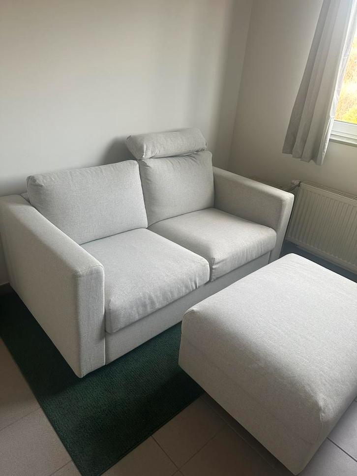 IKEA VIMLE 2-zit+voetenbank+hoofdsteun zo goed als nieuw!, Maison & Meubles, Canapés | Coins salons complets, Comme neuf, Enlèvement