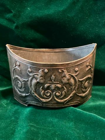 Antieke metaal bloempot jardinière cache pot 1900’s, Enlèvement ou Envoi
