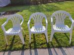 Tuinstoelen Wit plastic, Ophalen, Gebruikt, Plastic, Stapelbaar