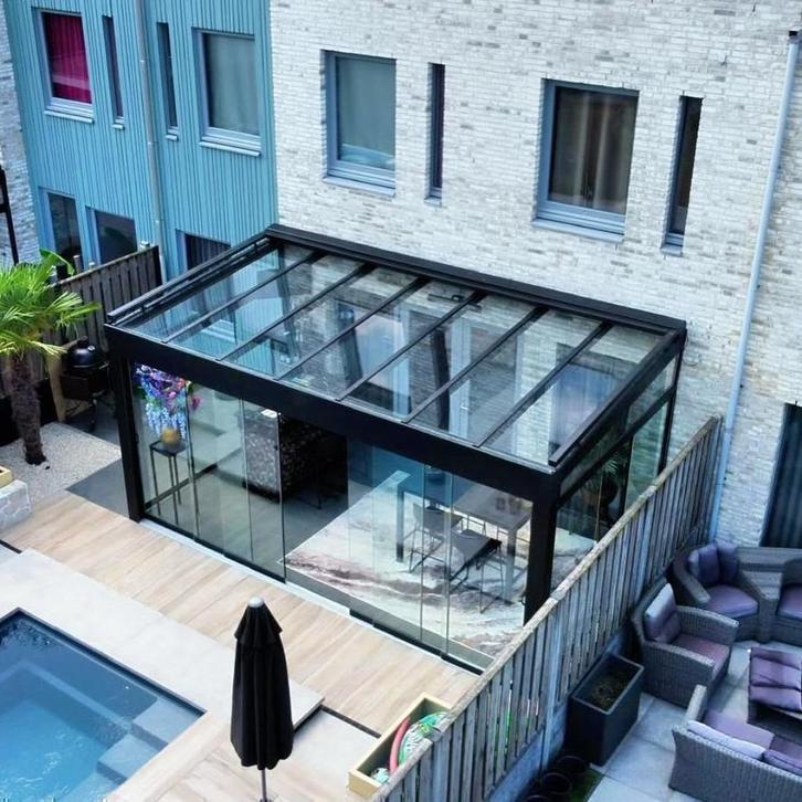 Veranda Carport Terrasoverkappingen glazenschuifwanden, Tuin en Terras, Tuinwanddecoratie, Nieuw, Ophalen of Verzenden