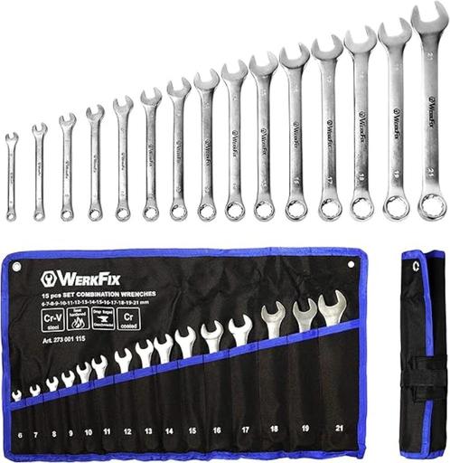 WerkFix 15 delige Ringsteeksleutelset SNELLE GRATIS LEVERING, Auto diversen, Autogereedschap, Nieuw, Verzenden