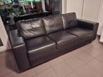 3-zit + 1-zit zwart leder, Huis en Inrichting, Ophalen, Gebruikt, Driepersoons, Leer