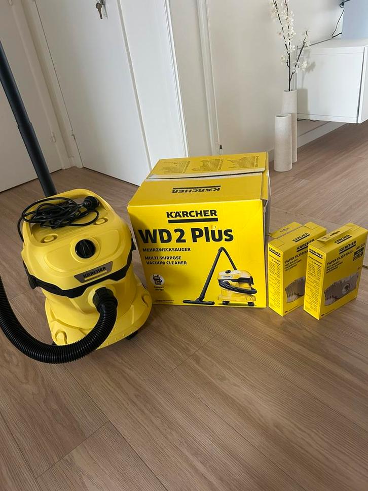 Kärcher WD 2 Plus zo goed als nieuw + 10 zakken (nat/droog), Elektronische apparatuur, Stofzuigers, Zo goed als nieuw, Stofzuiger
