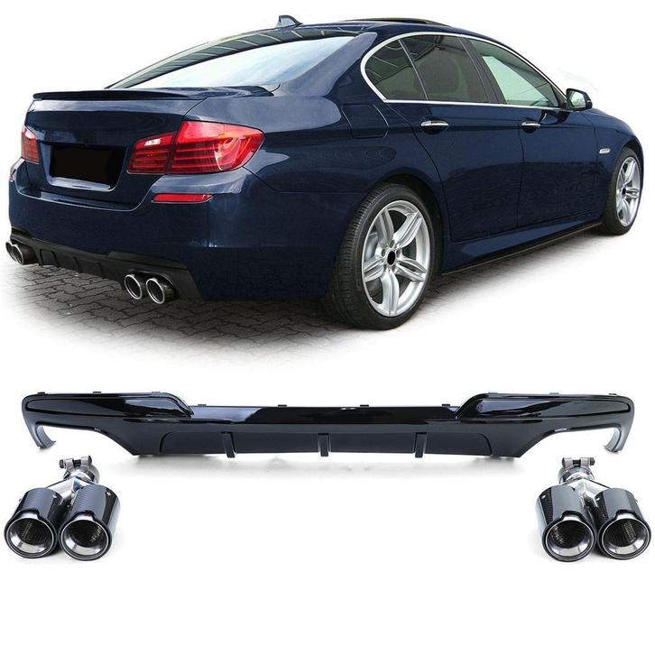Uitlaat Carbon Diffuser Glans BMW 5-Serie F10 F11 M Pakket, Auto diversen, Tuning en Styling, Verzenden