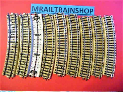 5206 MARKLIN HO - 10 x TEGENBOCHT WISSELS 5202/VOIES COURBES, Hobby en Vrije tijd, Modeltreinen | H0, Gebruikt, Rails, Wisselstroom