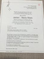 U.Maes Kortrijk 1922 +1993 lid St.Maartensfonds AVV-VVK, Verzamelen, Verzenden, Rouwkaart