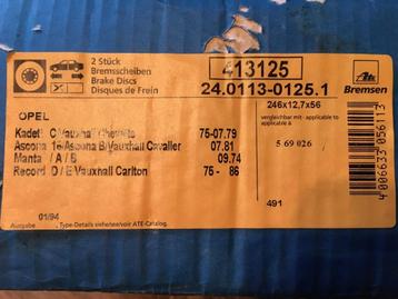 Opel ATE voorremschijven set van 2 beschikbaar voor biedingen