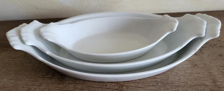 APILCO France Lot de 3 plats ovales à oreilles pour four .., Antiek en Kunst, Antiek | Servies los, Ophalen of Verzenden