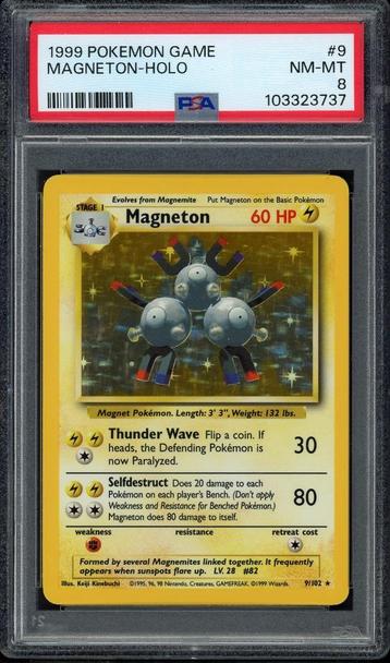 Micro-ondes Holo PSA 8 - 9/102 - Set de base 1999, Envoi, Comme neuf, Cartes en vrac, Foil