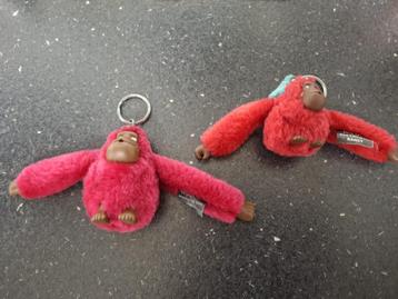2 porte-clés, singes Kipling, Jan et Nancy, avec leur bébé, Enlèvement ou Envoi, Comme neuf, Peluche ou Figurine