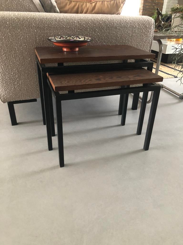 2 vintage midcentury bijzettafels stijl Pastoe, Huis en Inrichting, Ophalen, Gebruikt