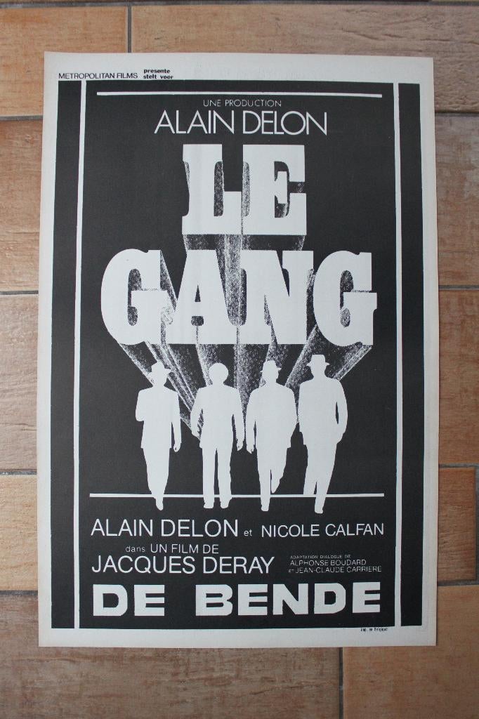 filmaffiche Alain Delon Le gang 1977 filmposter, Collections, Enlèvement ou Envoi, Rectangulaire vertical, A1 jusqu'à A3, Comme neuf
