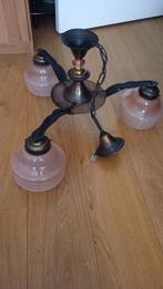 Lampe suspendue art déco en bronze avec abat-jour en opaline, Enlèvement