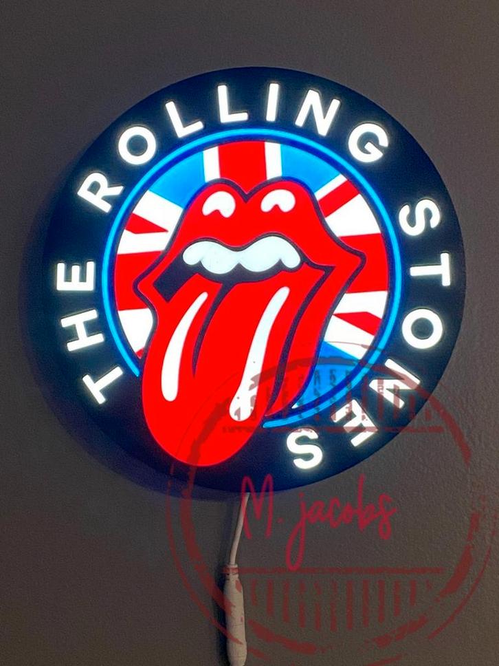 The Rolling Stones lichtbak, perfect voor de mancave,, Verzamelen, Merken en Reclamevoorwerpen, Nieuw, Lichtbak of (neon) lamp
