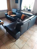 Lederen hoekzetel met relax stoel., Ophalen