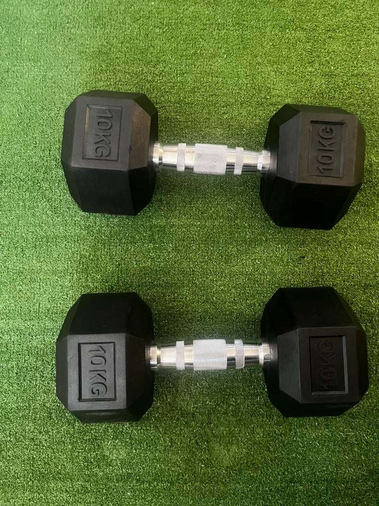 Halters 10kg, Sport en Fitness, Fitnessmaterialen, Ophalen, Zo goed als nieuw