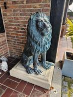 Bronzen koppel oudere leeuwen, aan zeer betaalbare prijs!!!, Ophalen of Verzenden, Gebruikt, Overige materialen, Dierenbeeld