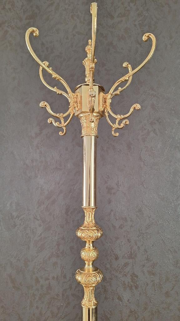 porte manteau sur pied en laiton doré, Antiquités & Art, Antiquités | Bronze & Cuivre, Enlèvement