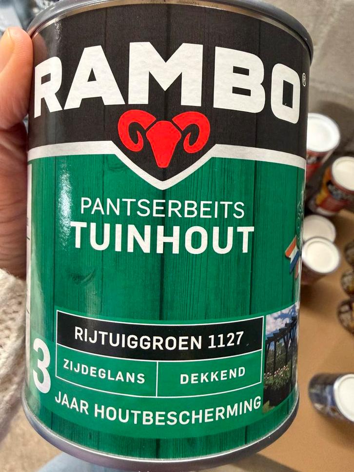 Rambo dekkende beits rijtuigengroen 0,75liter, Hobby & Loisirs créatifs, Peinture, Neuf, Enlèvement ou Envoi