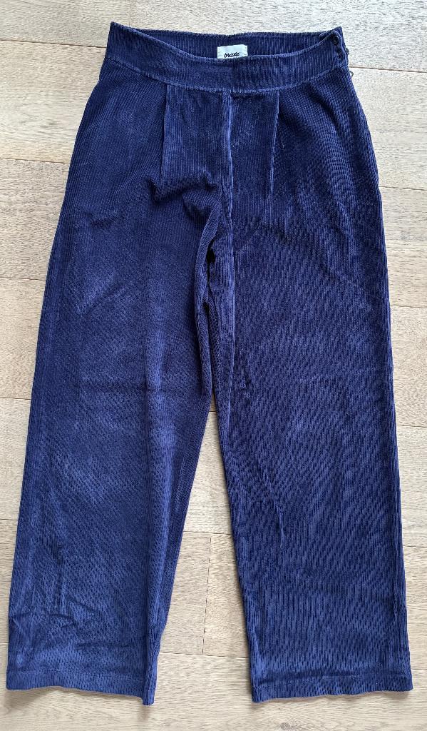 Donkerblauwe broek (maat: 40, velours-look), Kleding | Dames, Broeken en Pantalons, Zo goed als nieuw, Maat 38/40 (M), Blauw, Lang