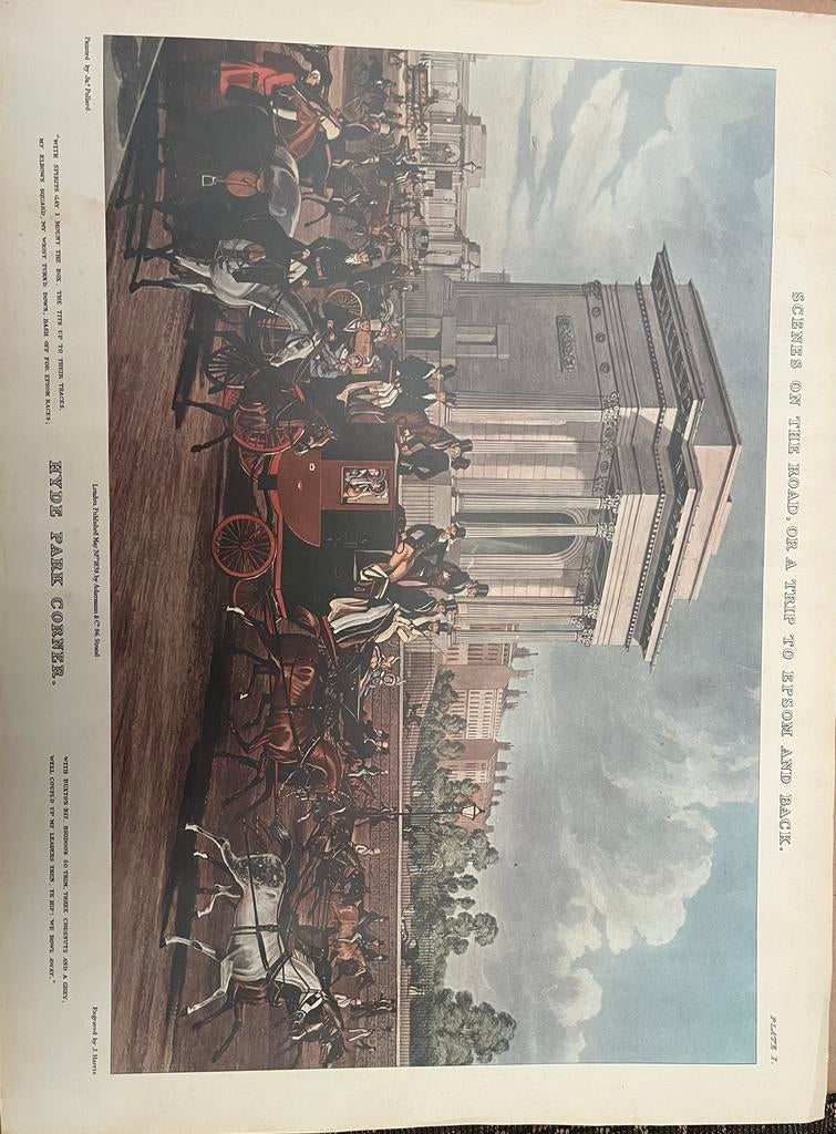 Grote vintage prent « Hyde Park Corner », Ophalen, Prent