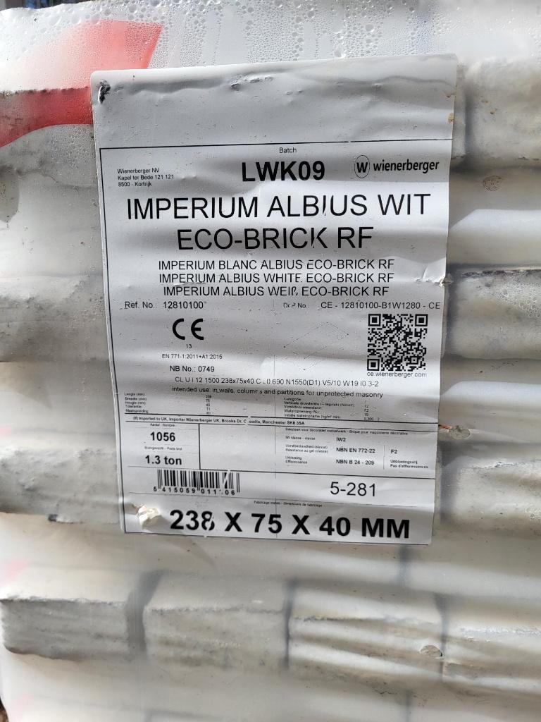 Wienerberger Imperium Albius Wit Eco-Brick (238x75x40mm), Enlèvement