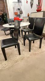 Lederen stoelen, Huis en Inrichting, Ophalen, Gebruikt