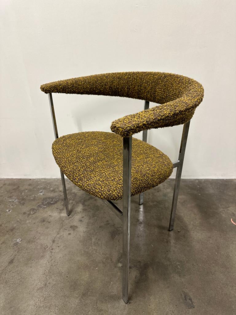 Vintage chrome zetel, Huis en Inrichting, Fauteuils, Zo goed als nieuw, Metaal, 50 tot 75 cm, Minder dan 75 cm, Ophalen