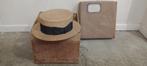Ancien Chapeau Canotier Trockley Bros Paille 1920-taille 56, Enlèvement ou Envoi, Utilisé, Chapeau, Casquette ou Écharpe, The Trockley Bros