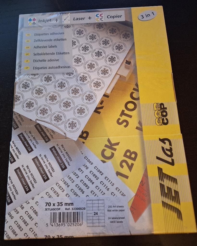 Kantoor etiketten 70x35MM (24/vel - 200 vellen), Zakelijke goederen, Verzenden, Nieuw in verpakking