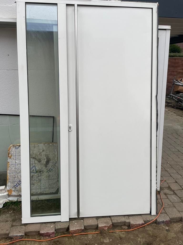 Schüco Aliminium buitendeur 145x230 cm, Doe-het-zelf en Bouw, Raamkozijnen en Schuifdeuren, Zo goed als nieuw, Aluminium, 150 tot 225 cm