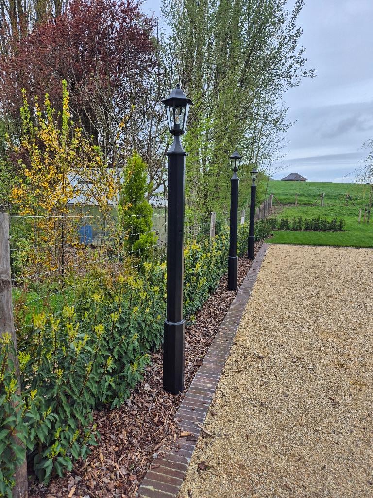 lantaarnpaal 3 stuks, Tuin en Terras, Buitenverlichting, Ophalen, Zo goed als nieuw, IJzer, Staande lamp