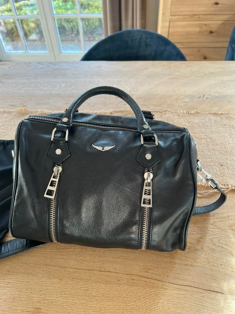 Zadig & Voltaire Sunny tas zwart leer + dustbag, Handtassen en Accessoires, Tassen | Reistassen en Weekendtassen, Gebruikt, Zwart