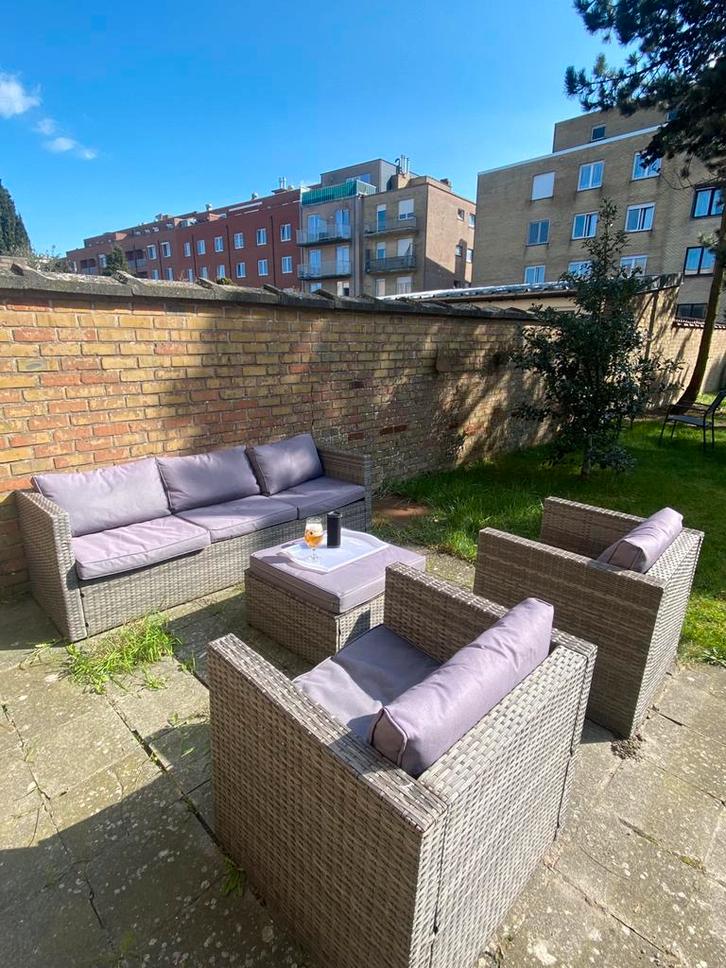 Lounge set (wicker grijs), Jardin & Terrasse, Ensembles de jardin, Comme neuf, Osier, Enlèvement
