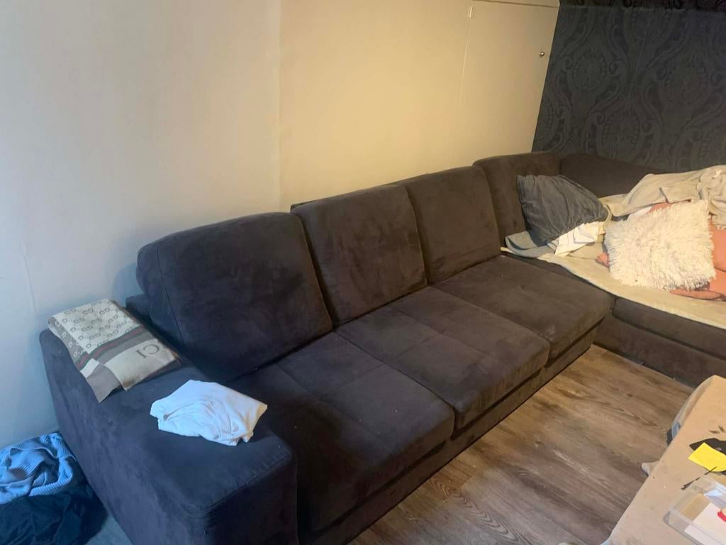 Zetel L vorm geen schade niets aan, Ophalen, Zo goed als nieuw, Vierpersoons of meer, Hoekbank