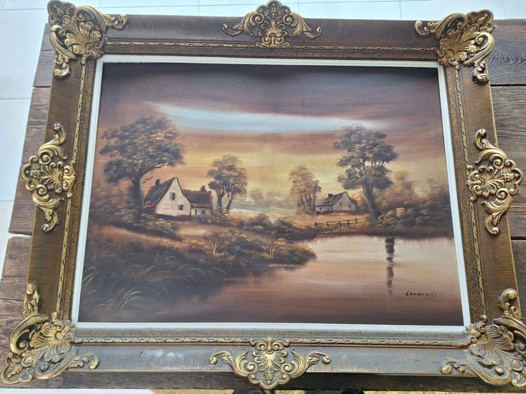 Schilderij Lauwerijs olieverf op doek, Ophalen of Verzenden