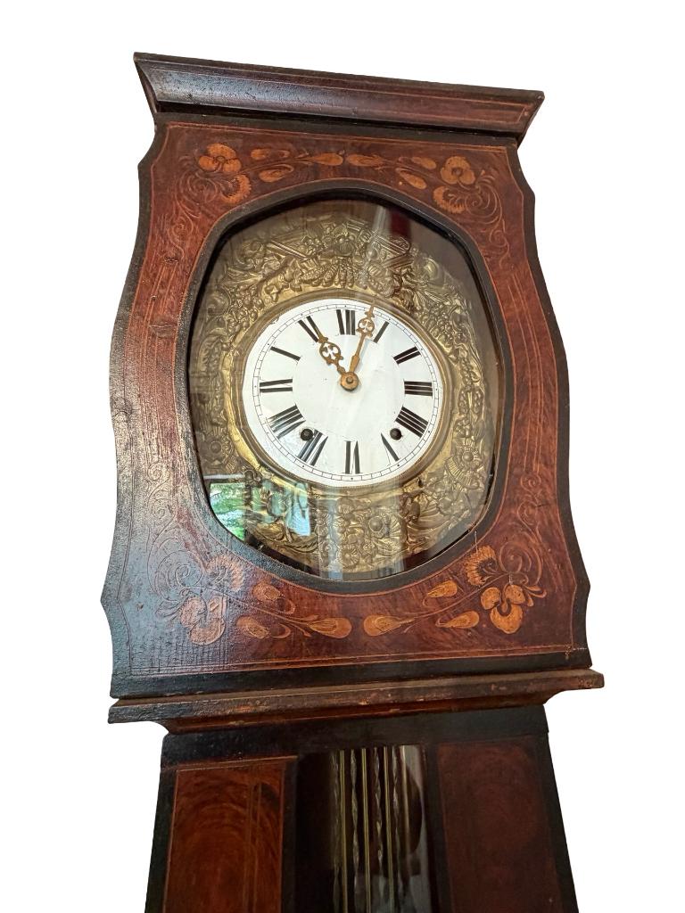 Grande horloge comtoise ancienne décor peint – XIXe siècle, Enlèvement