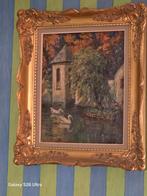 Peinture avec très beau encadrement en bois doré, Enlèvement