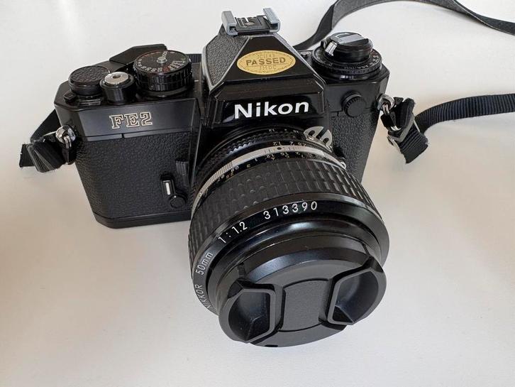 Nikon FE2 + Nikkor 50mm F/1.2, Audio, Tv en Foto, Fotocamera's Analoog, Gebruikt, Spiegelreflex, Nikon, Ophalen