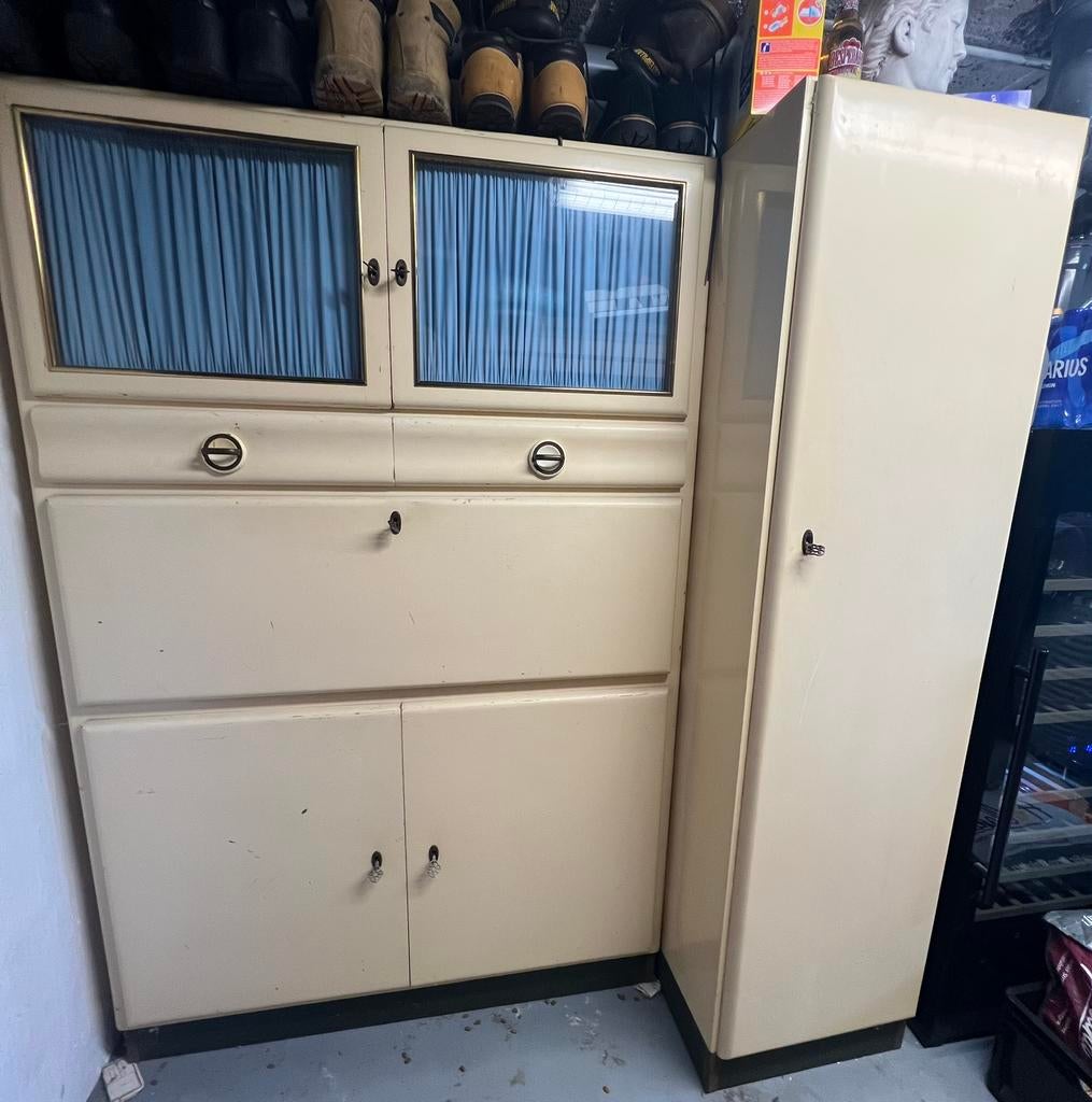 Ensemble d’armoires de cuisine vintage . Annees 1950, Avec tablette(s), Vintage, Utilisé, 50 à 100 cm