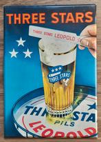 Blikken reclamebord 3 stars Leopold., Ophalen of Verzenden, Reclamebord