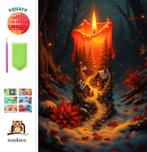 nr 148 Diamond Painting winter kaars 40x30cm (vierkant), Verzenden, Nieuw, Meerkleurig, Overige materialen