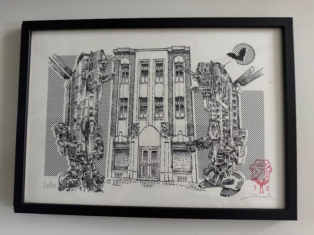 Jesse van Gompel (Jesse Robot) — Sérigraphie signée 20/40, Antiquités & Art, Art | Lithographies & Sérigraphies, Enlèvement ou Envoi