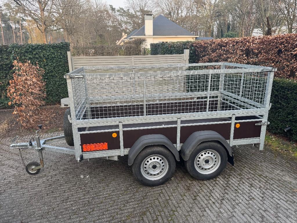 Aanhangwagen - Dubbelas Te Koop, Auto diversen, Aanhangers en Bagagewagens, Ophalen, Gebruikt
