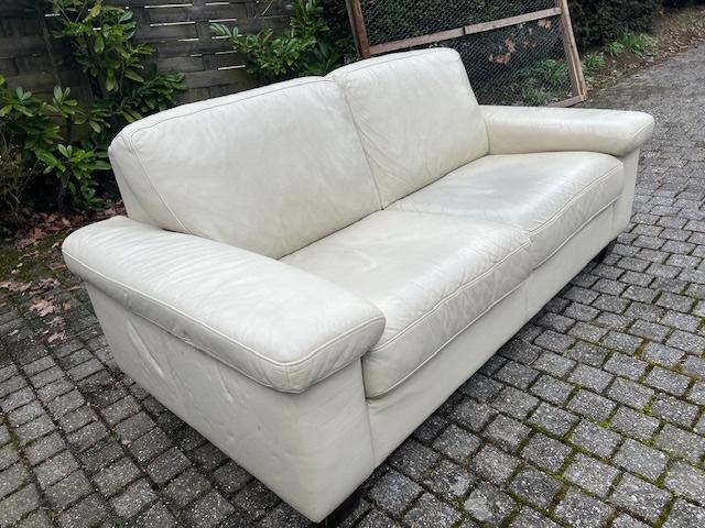 Nette Bank wit crème lederboom Gratis op te halen, Ophalen, Tweepersoons, Rechte bank