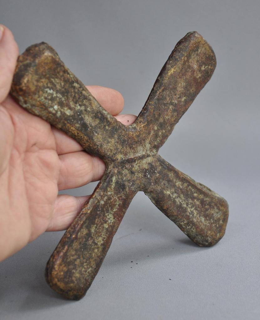 Croix du Katanga authentique (Handa) — RD Congo — 1880-1920, Antiquités & Art, Art | Art non-occidental, Enlèvement ou Envoi
