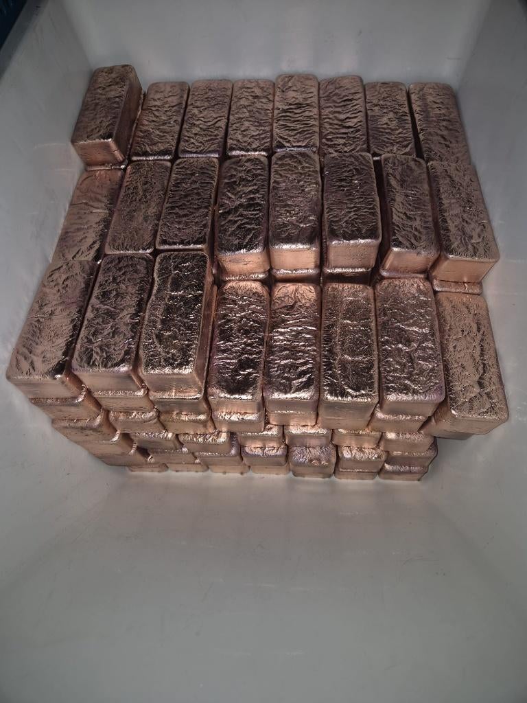 Gesealde handgegoten koperbaren rechtstreeks van de smelter, Postzegels en Munten, Ophalen, Koper