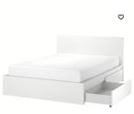 Ikea Malm bed 180x200 with drawers / lit avec tiroirs, Maison & Meubles, Queen size, Comme neuf, Enlèvement, Blanc