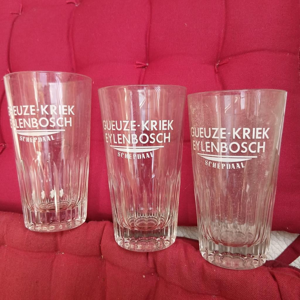 3 glazen gueuze kriek eylenbosch, Verzamelen, Ophalen of Verzenden