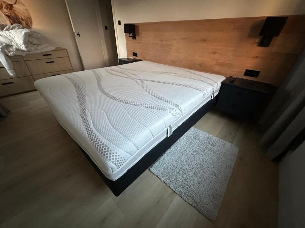 Bokspring, Ophalen, Tweepersoons, Zo goed als nieuw, 180 cm